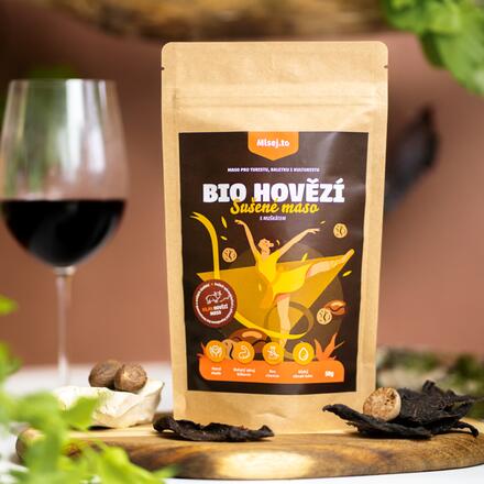 BIO hovězí sušené maso víno a muškát